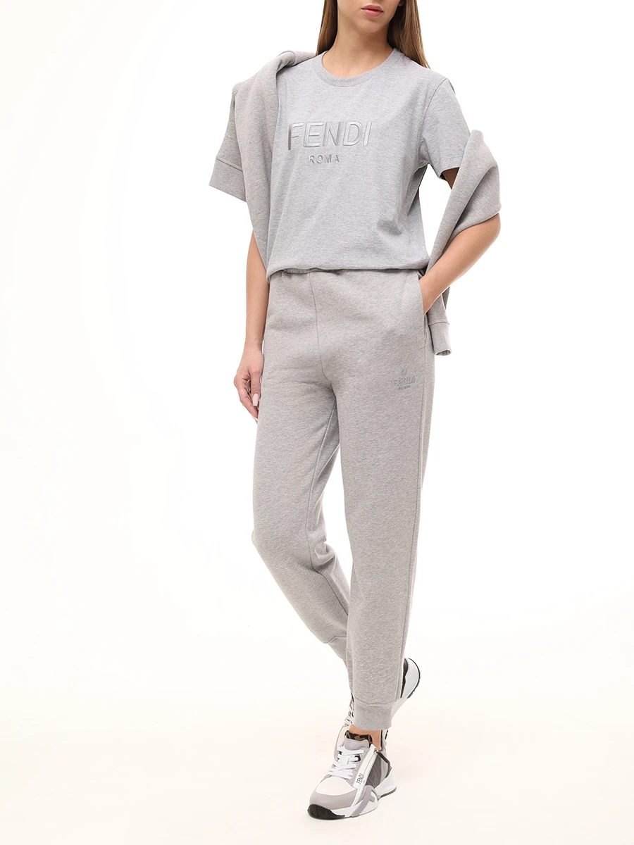 Футболка хлопковая FENDI FS7254 AT1P F0TAZ Серый  Фото 2