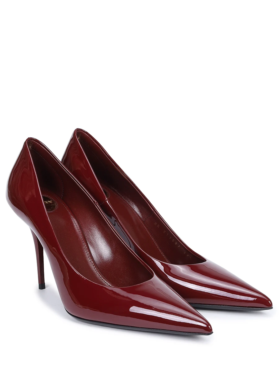 Туфли кожаные Norma SAINT LAURENT 813687 1TV00 6117 Бордовый  Фото 2