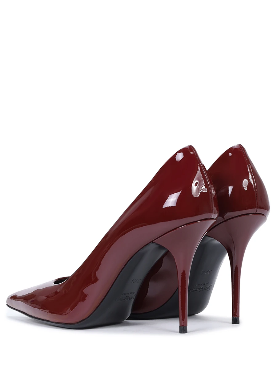 Туфли кожаные Norma SAINT LAURENT 813687 1TV00 6117 Бордовый  Фото 4