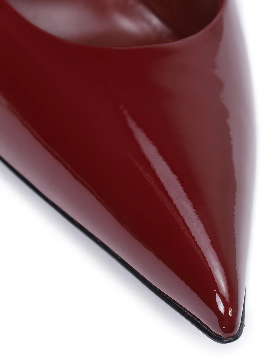 Туфли кожаные Norma SAINT LAURENT 813687 1TV00 6117 Бордовый  Фото 5