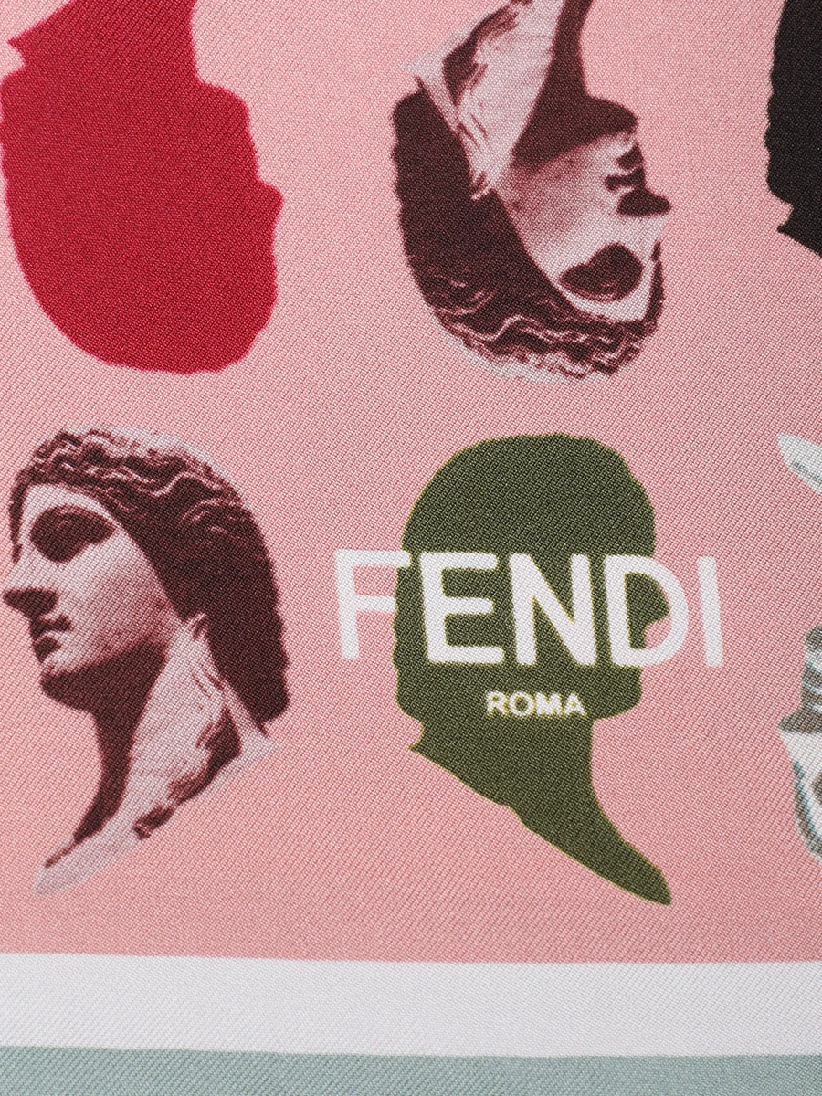 Платок шелковый FENDI FXT091 AST7 F0B8Y Розовый  Фото 5