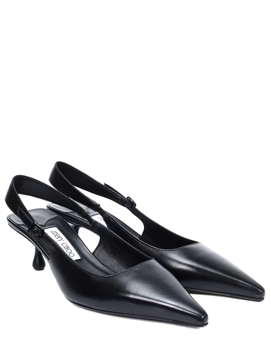 Туфли кожаные JIMMY CHOO AMEL 50 NAP BLACK Черный  Фото 2