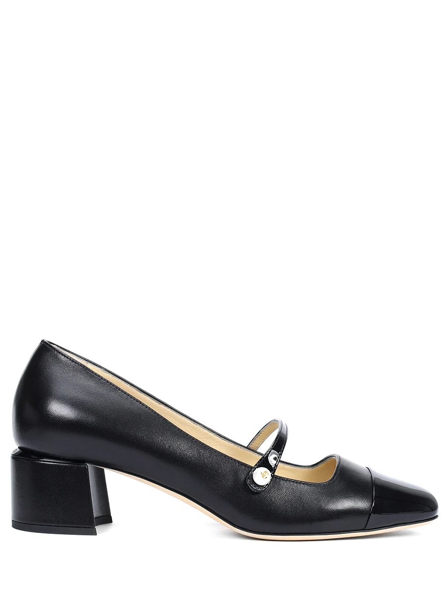 Туфли кожаные JIMMY CHOO ELISA 45 PTZ BLACK/BLACK Черный 