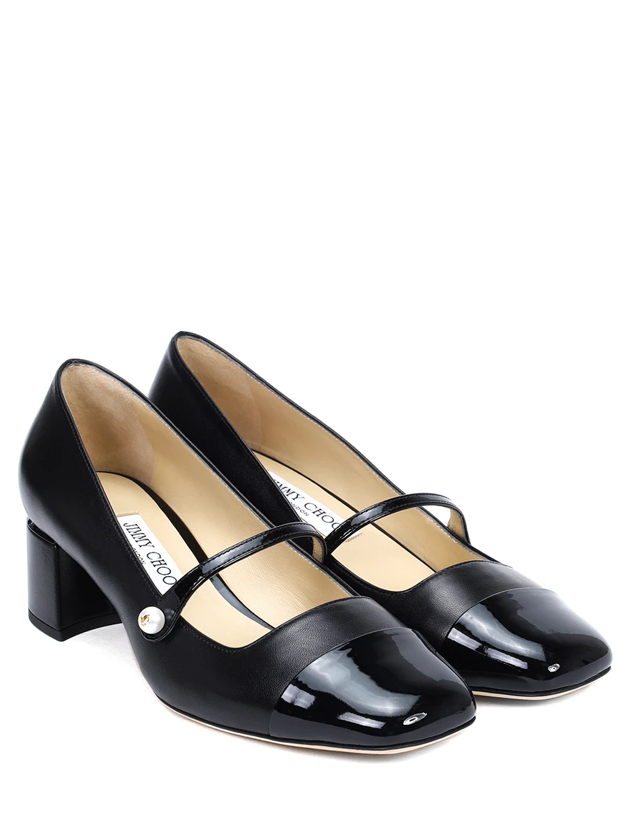 Туфли кожаные JIMMY CHOO ELISA 45 PTZ BLACK/BLACK Черный  Фото 2