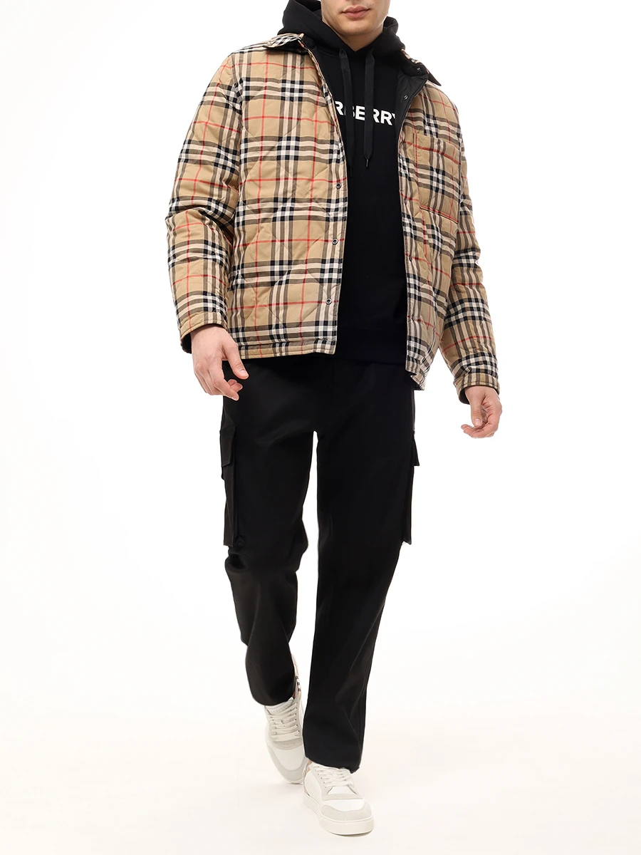 Худи хлопковое BURBERRY 8096363 Черный  Фото 2