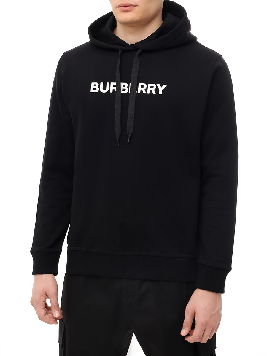 Худи хлопковое BURBERRY 8096363 Черный  Фото 4