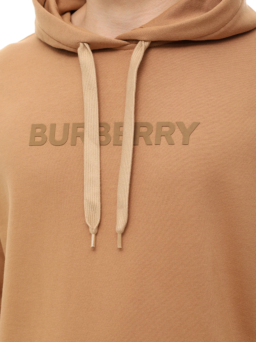 Худи хлопковое BURBERRY 8096364 Бежевый  Фото 5