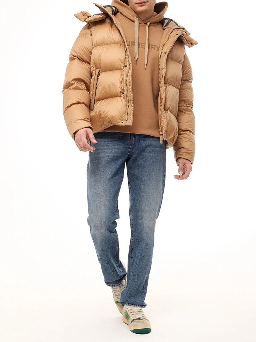 Пуховик стеганый BURBERRY 8096383 Бежевый  Фото 2