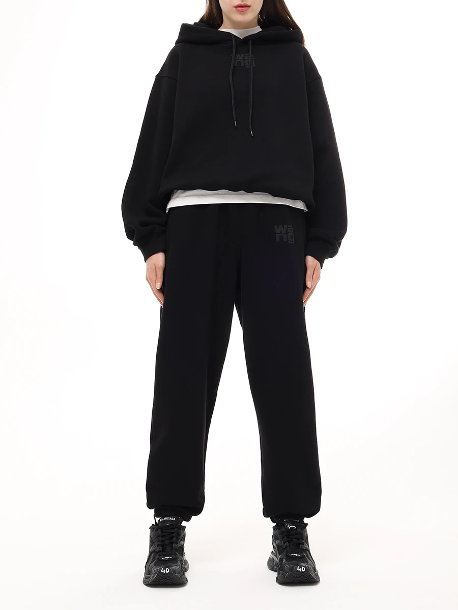 Брюки хлопковые ALEXANDER WANG 4CC3244399 001 Черный  Фото 2