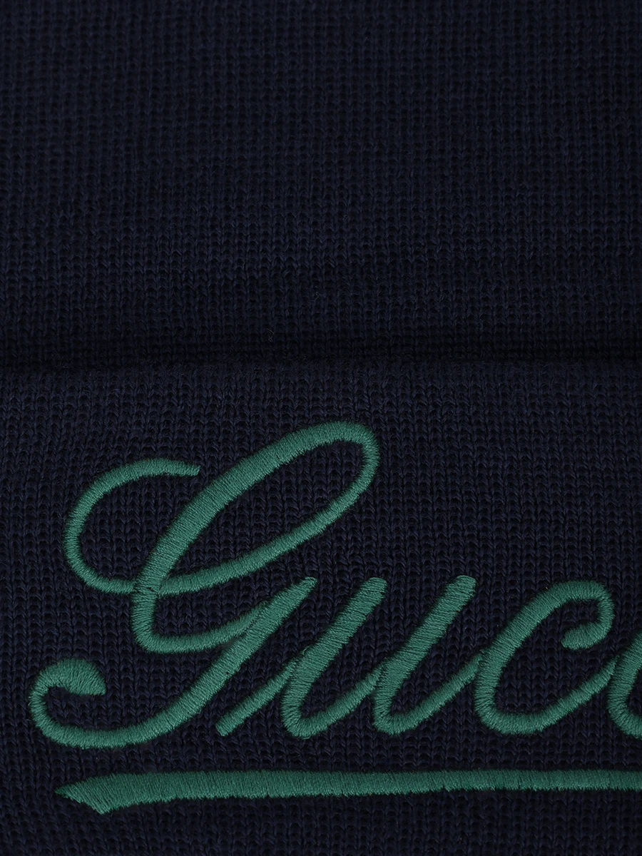 Шапка шерстяная GUCCI 798741 4GAIL 4166 Синий  Фото 3