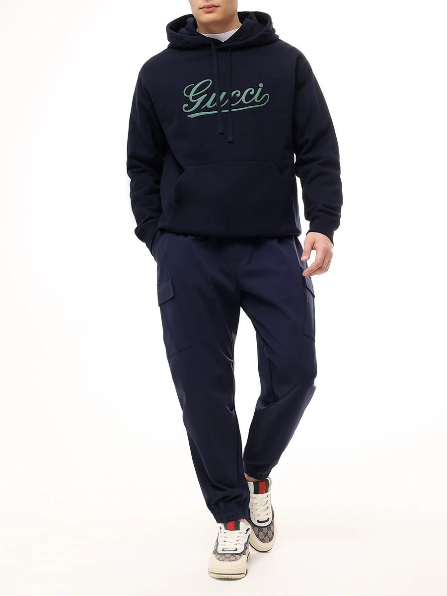 Худи хлопковое GUCCI 788771 XJGQK 4215 Зеленый  Фото 2