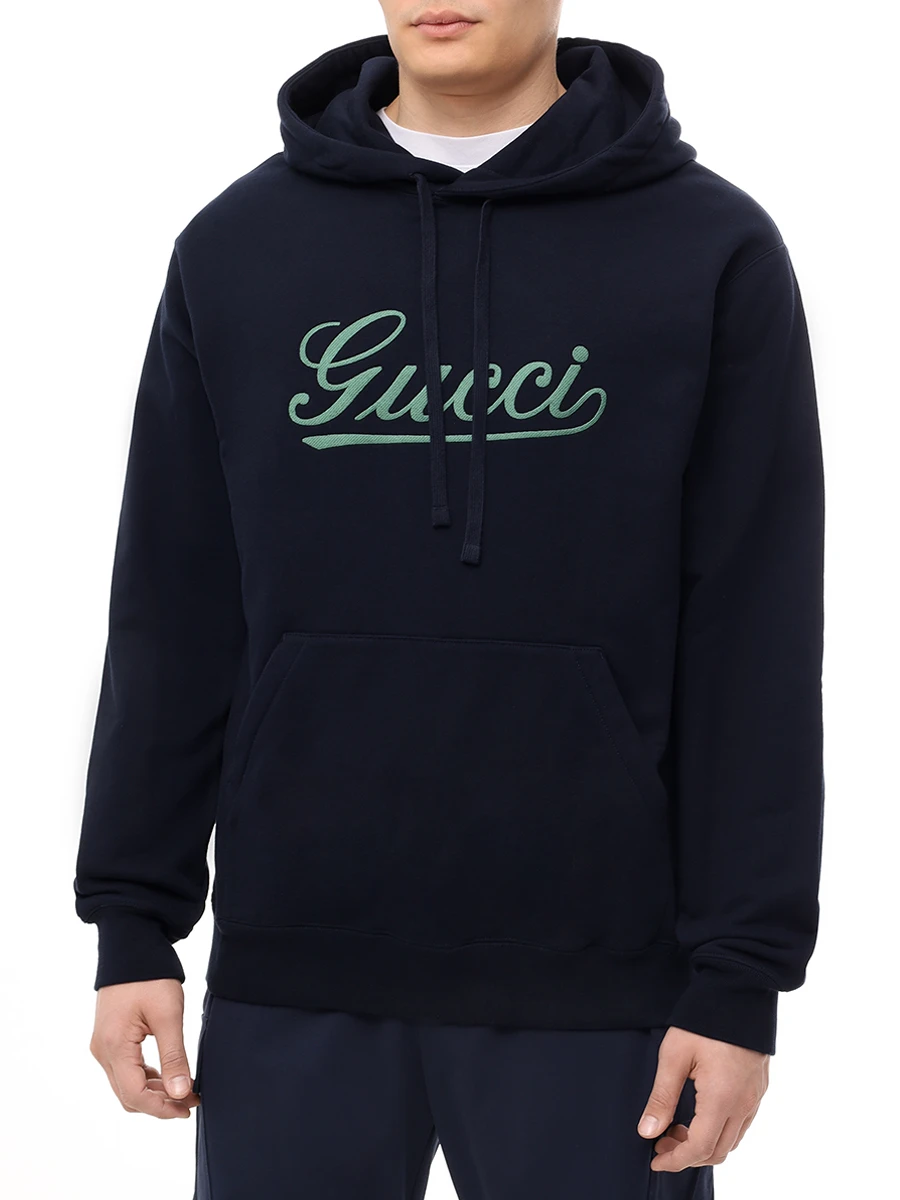 Худи хлопковое GUCCI 788771 XJGQK 4215 Зеленый  Фото 4