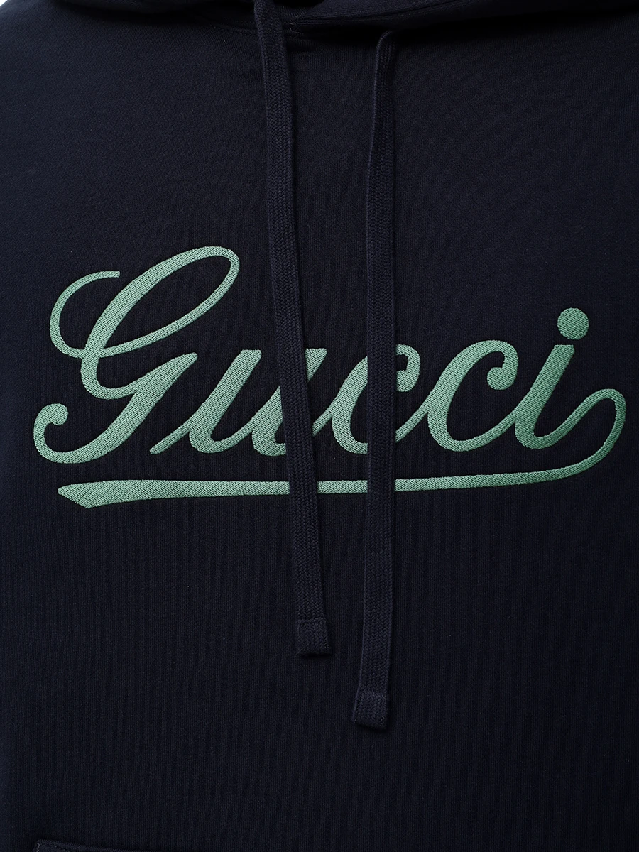Худи хлопковое GUCCI 788771 XJGQK 4215 Зеленый  Фото 5