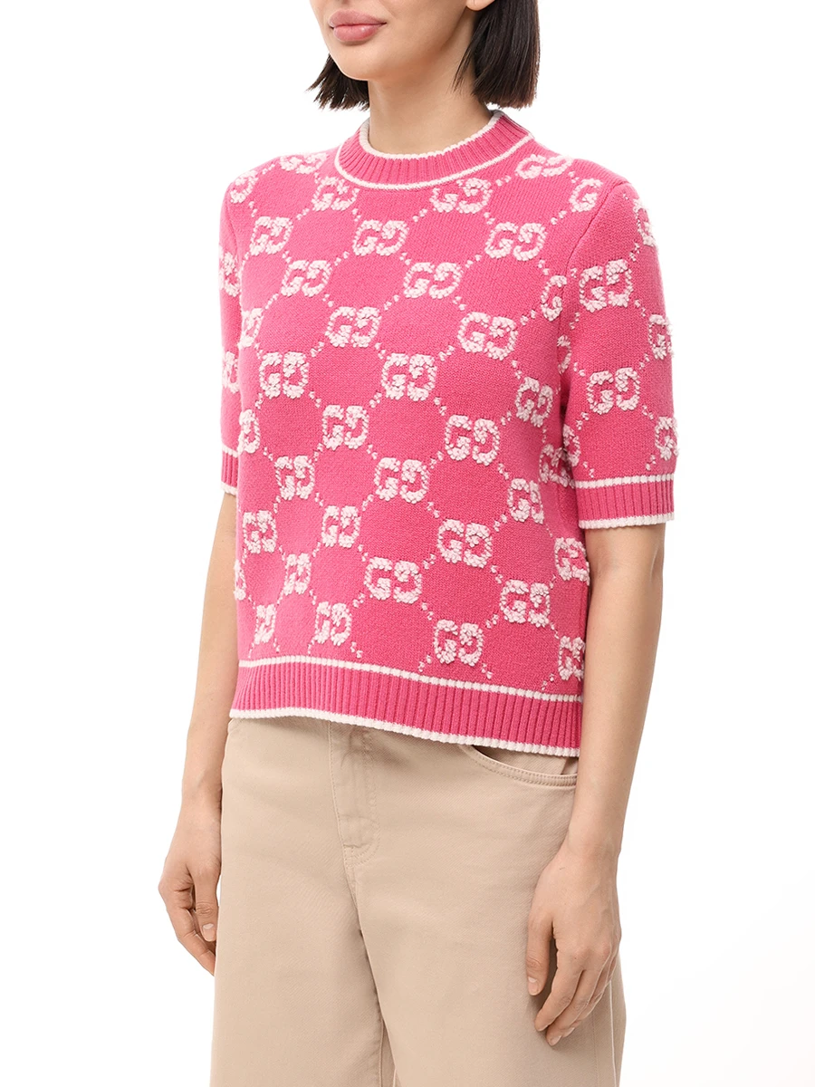 Джемпер шерстяной GUCCI 770059 XKCNA 5820 Розовый  Фото 4