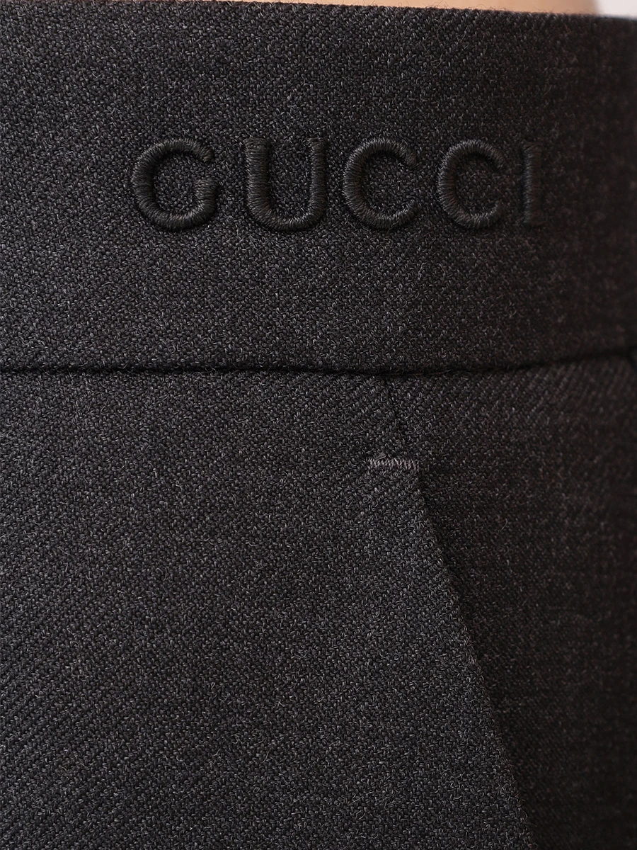Брюки шерстяные GUCCI 800107 ZARRB 1165 Серый  Фото 6