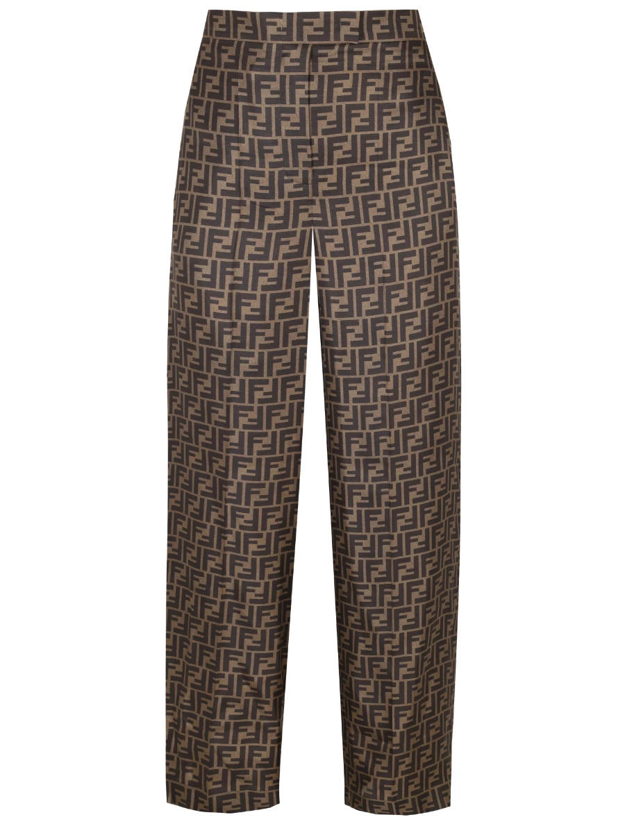 Брюки шелковые FENDI FR6375 A8G3 F118W Коричневый 