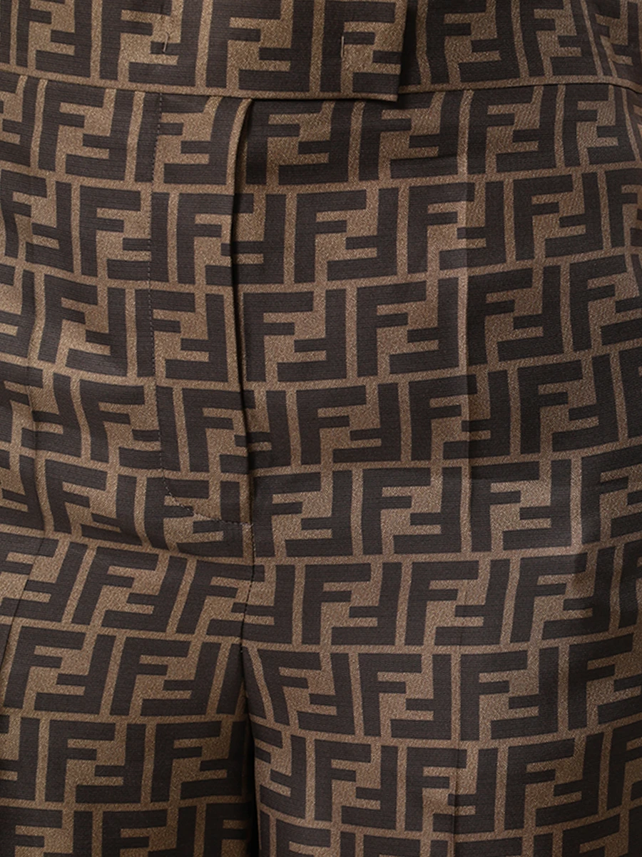 Брюки шелковые FENDI FR6375 A8G3 F118W Коричневый  Фото 6