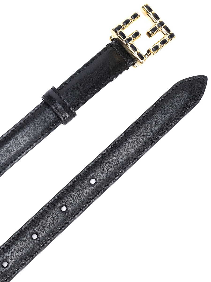 Ремень кожаный FENDI 8C0648 ASUP F0KUR Черный  Фото 2