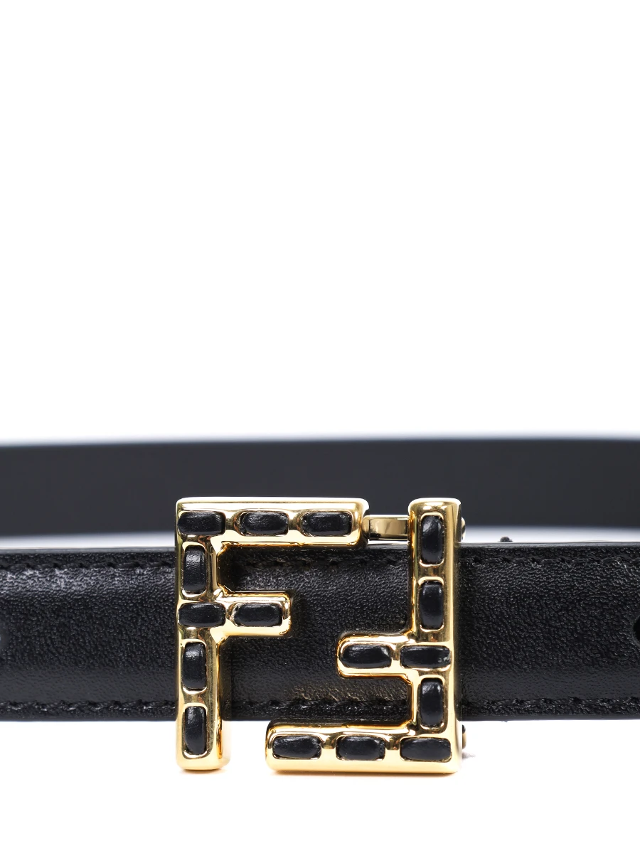 Ремень кожаный FENDI 8C0648 ASUP F0KUR Черный  Фото 3
