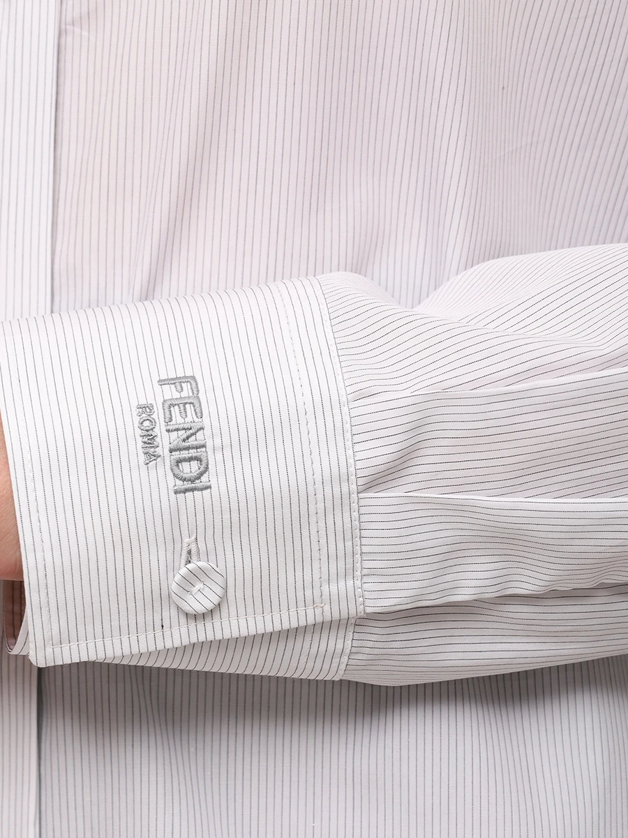 Рубашка хлопковая FENDI FS8199 AWZX F0ZNM Белый  Фото 5