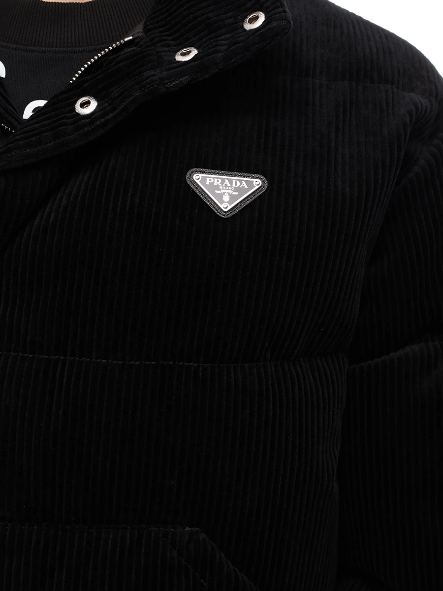 Пуховик стеганый PRADA SGC692SOOO13YO F0002 Черный  Фото 5