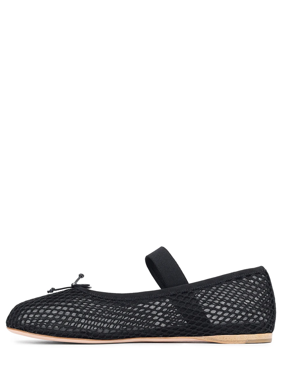 Балетки текстильные MIU MIU 5F345EF005099 F0002 Сетка Черный  Фото 3
