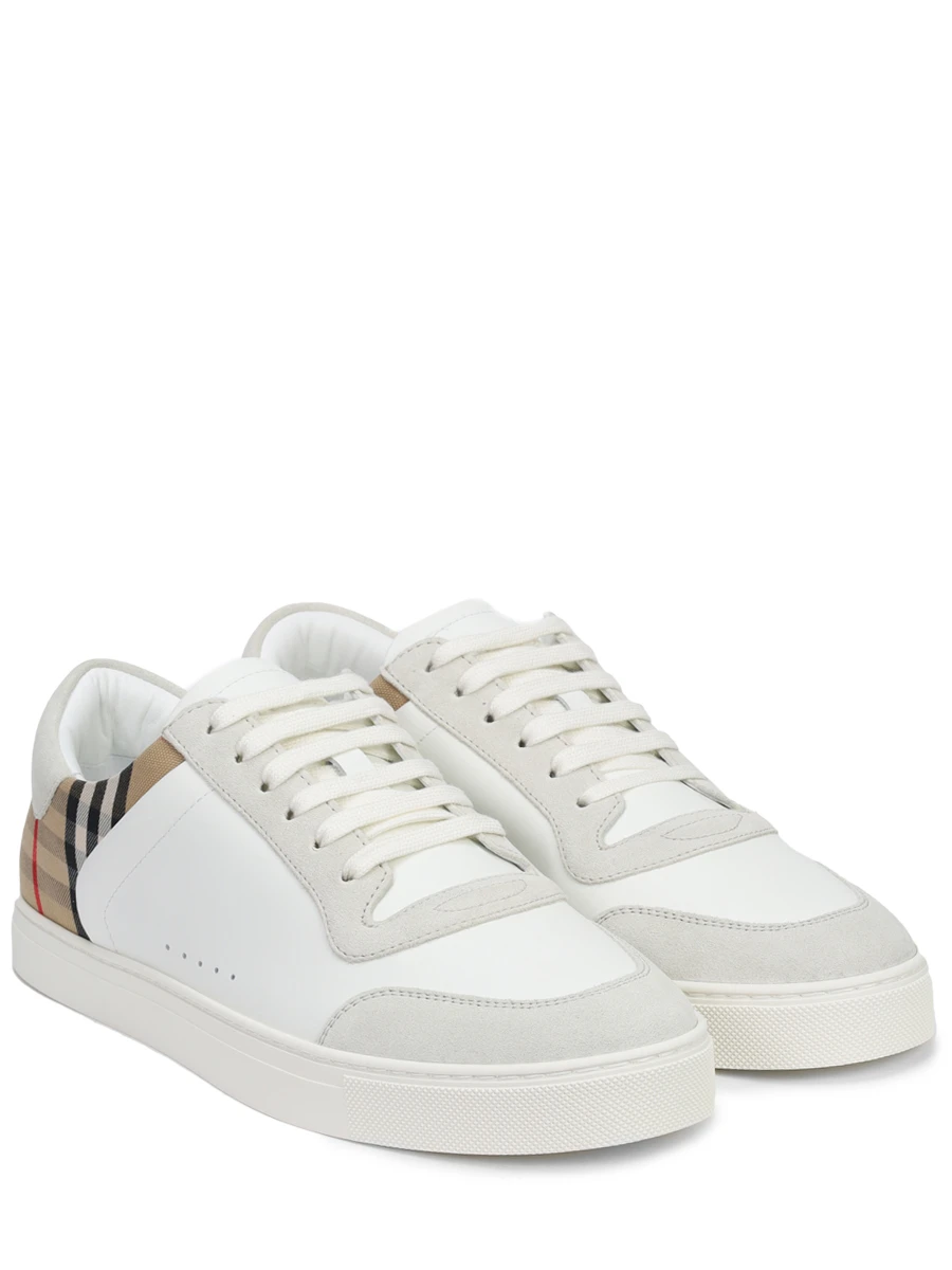 Кеды комбинированные BURBERRY 8069089 A9022 Белый  Фото 2
