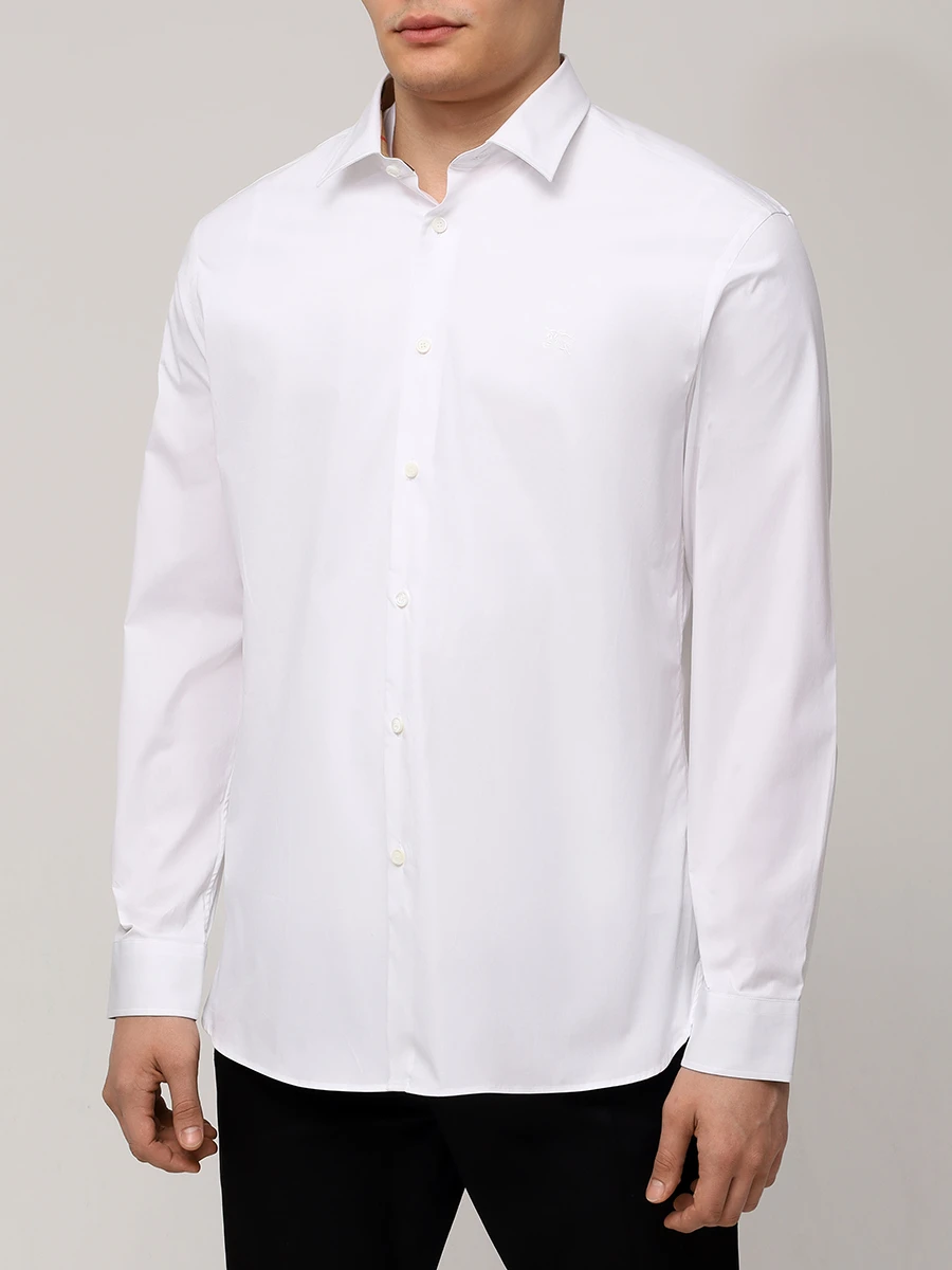 Рубашка Regular Fit хлопковая BURBERRY 8071465 A1464 Белый  Фото 4