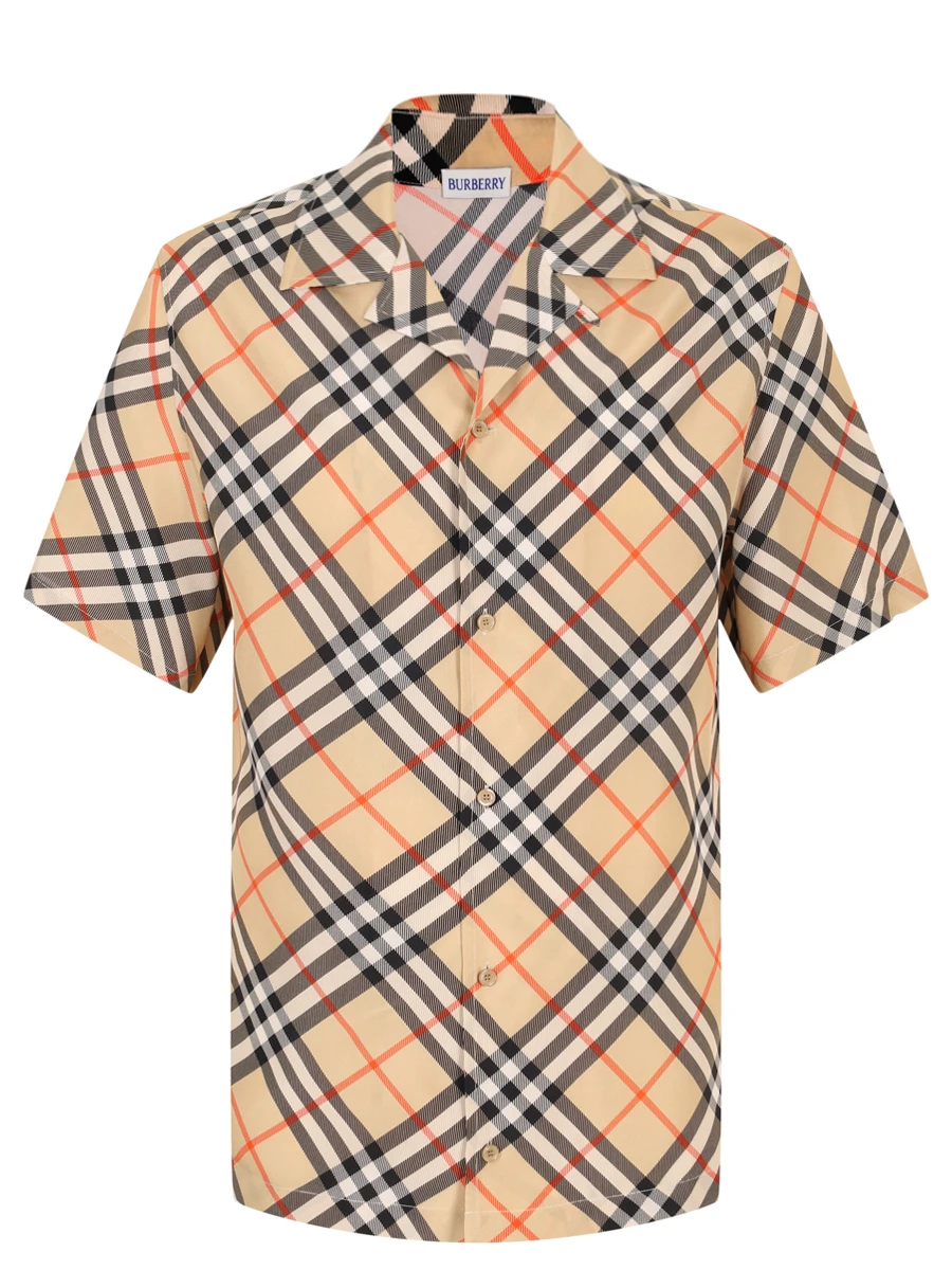 Рубашка Regular Fit шелковая BURBERRY 8091202 B9368 Бежевый 