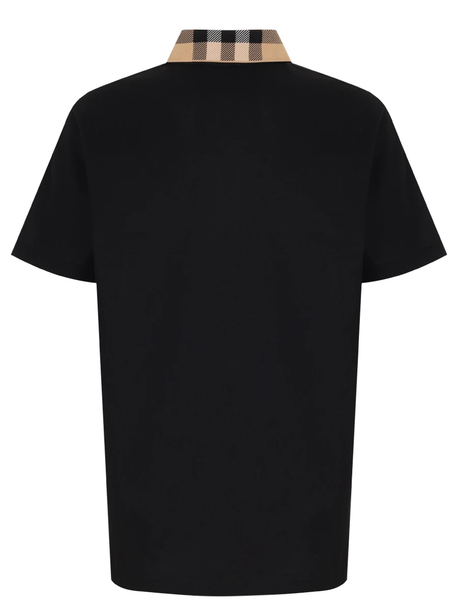 Поло хлопковое BURBERRY 8071620 A1189 Черный  Фото 2