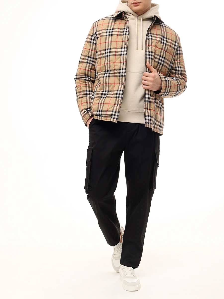 Худи хлопковое BURBERRY 8103513 C1740 Бежевый  Фото 2