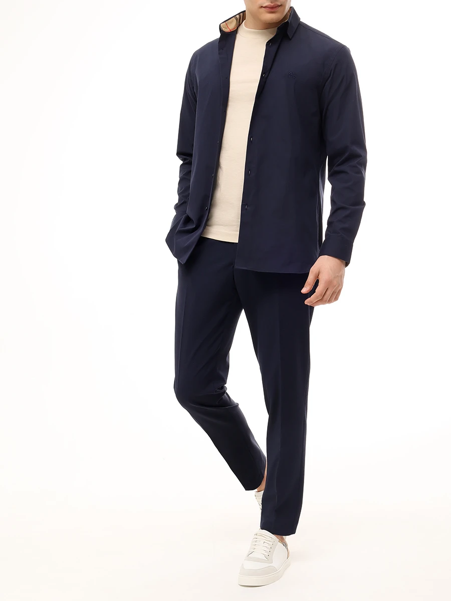 Рубашка Regular Fit хлопковая BURBERRY 8071800 A1222 Синий  Фото 2