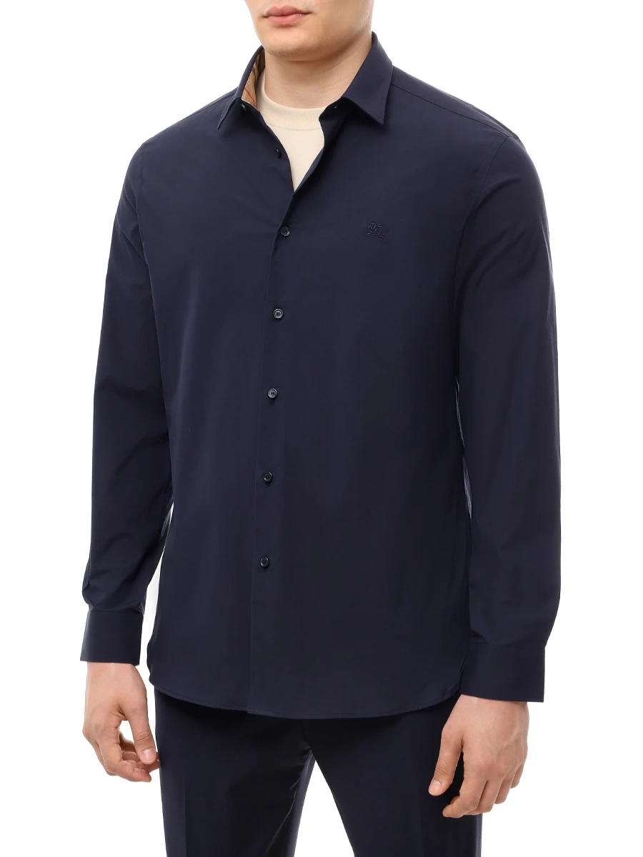 Рубашка Regular Fit хлопковая BURBERRY 8071800 A1222 Синий  Фото 4