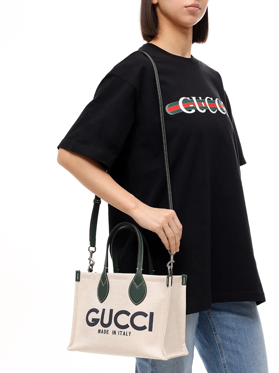 Сумка-тоут текстильная GUCCI 772144FACUL 8572 Зеленый  Фото 2