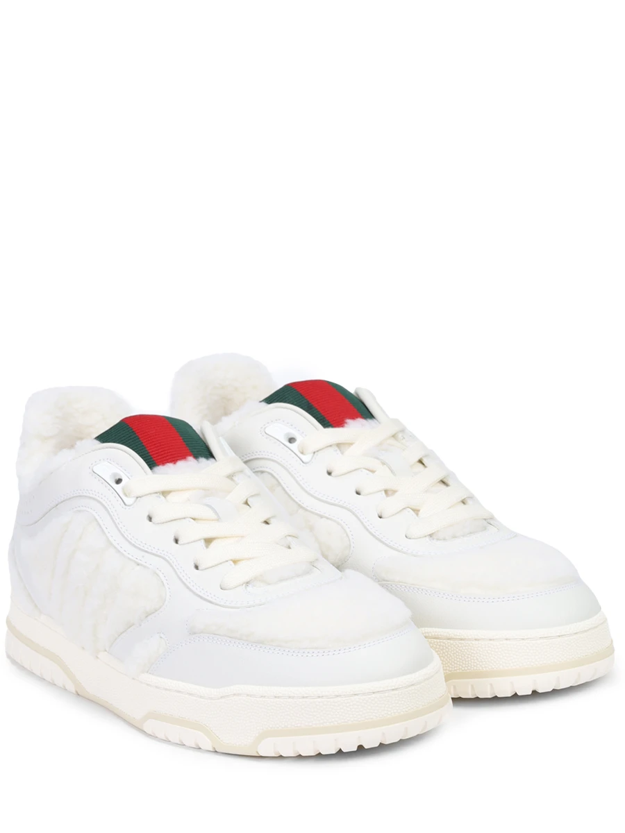 Кеды кожаные Re-Web на меху GUCCI 800178FADQ0 9092 Белый  Фото 2