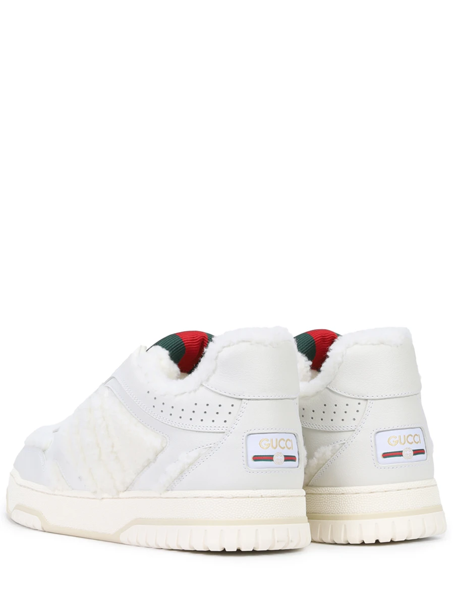 Кеды кожаные Re-Web на меху GUCCI 800178FADQ0 9092 Белый  Фото 4