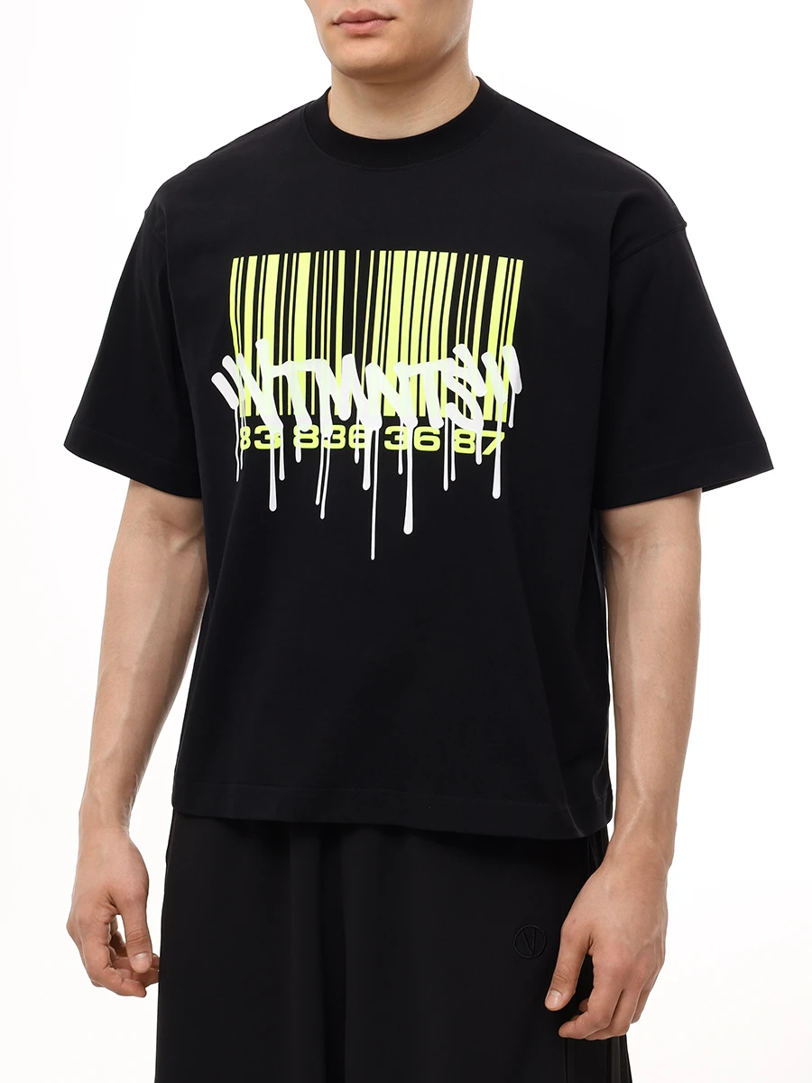 Футболка хлопковая VETEMENTS VL22TR400B Черный  Фото 4