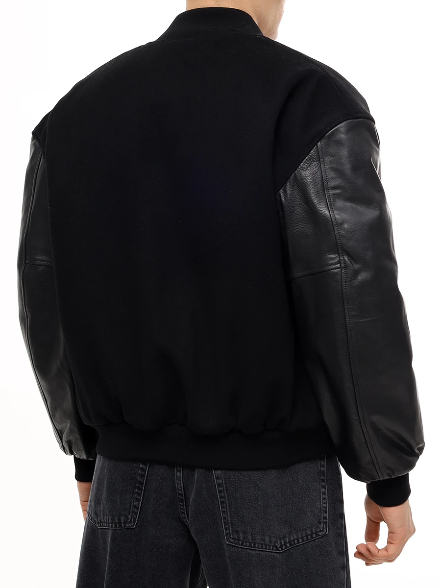 Бомбер комбинированный VETEMENTS VL22JA800B Черный  Фото 3