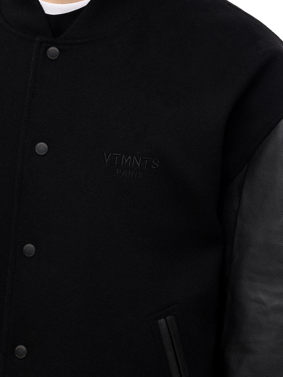 Бомбер комбинированный VETEMENTS VL22JA800B Черный  Фото 5