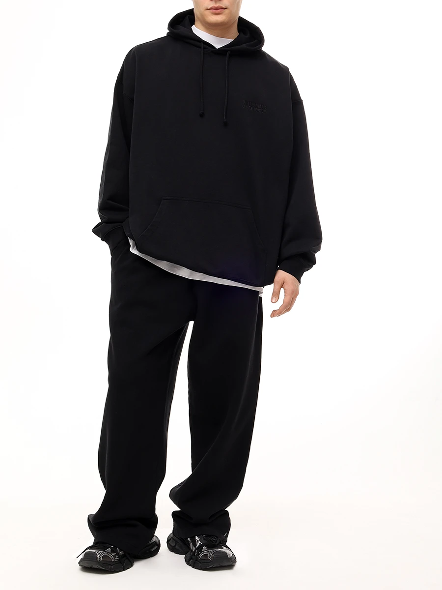 Худи хлопковое VETEMENTS UA65HD100B Черный  Фото 2