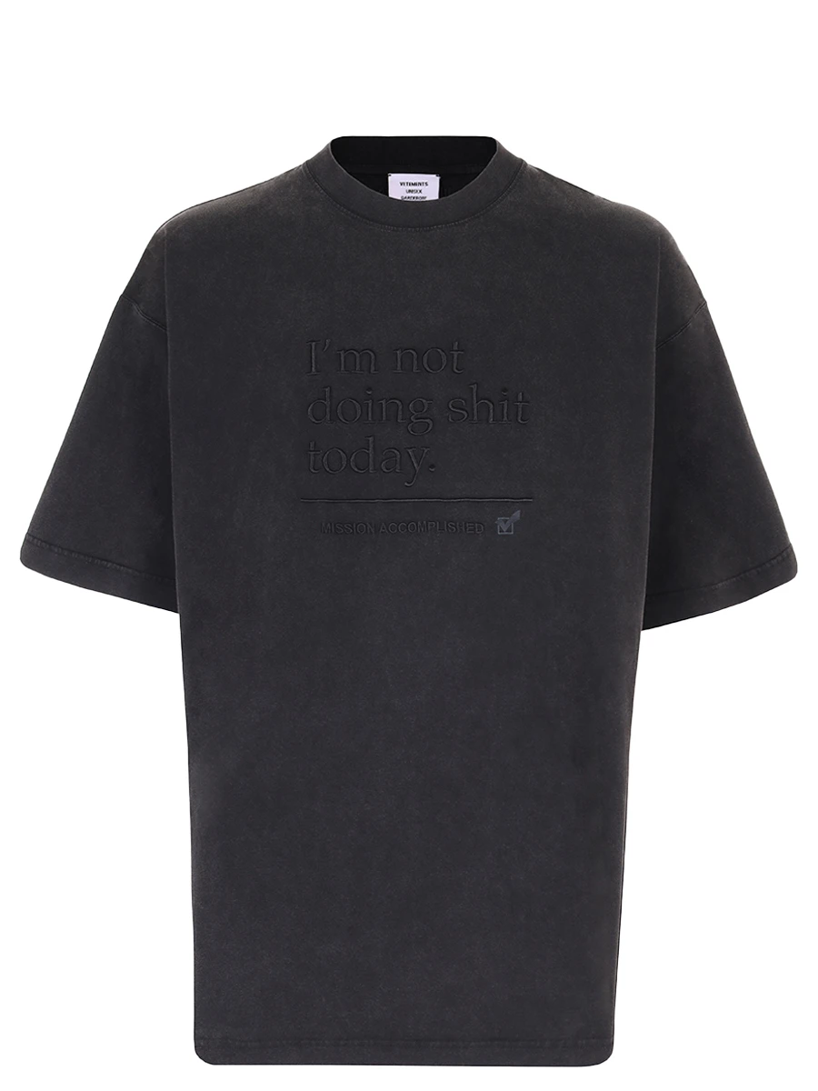 Футболка хлопковая VETEMENTS UA65TR130B Черный 