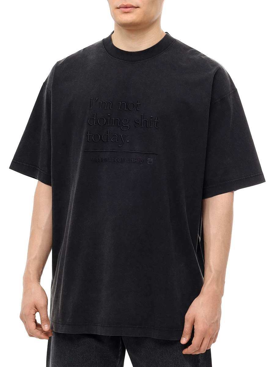 Футболка хлопковая VETEMENTS UA65TR130B Черный  Фото 4