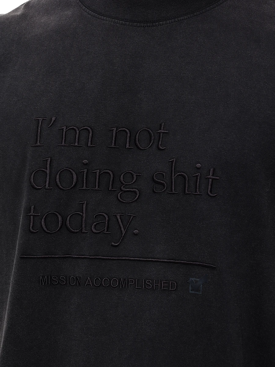 Футболка хлопковая VETEMENTS UA65TR130B Черный  Фото 5