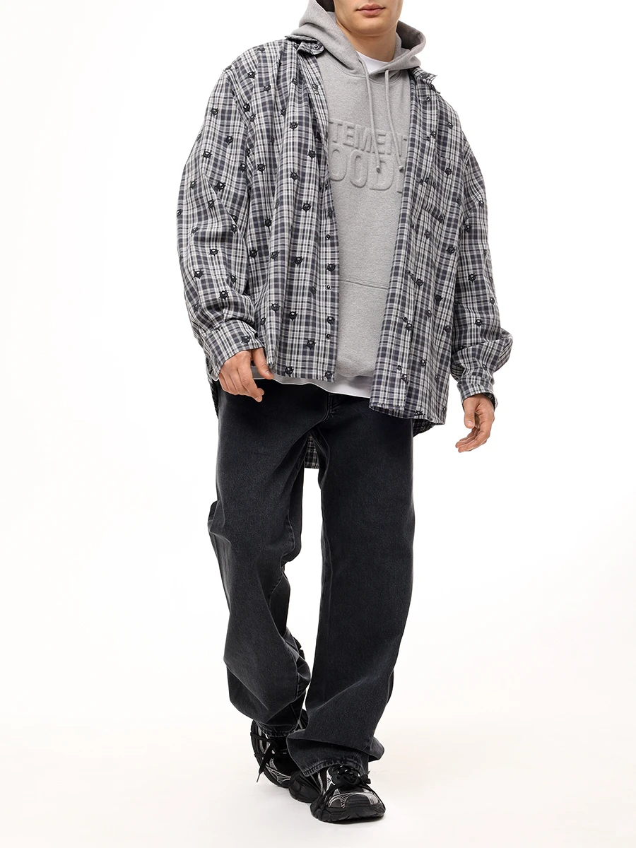 Худи хлопковое VETEMENTS UA65HD370G Серый  Фото 2