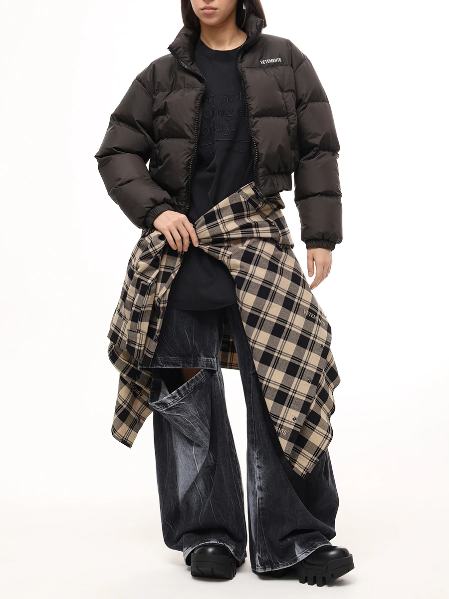 Пуховик стеганый VETEMENTS WA65JA191S Черный  Фото 2