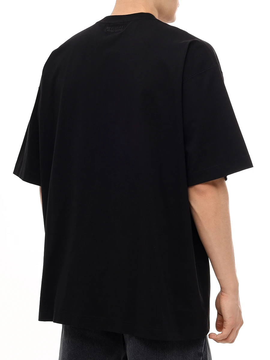 Футболка хлопковая VETEMENTS UA65TR100B Черный  Фото 3