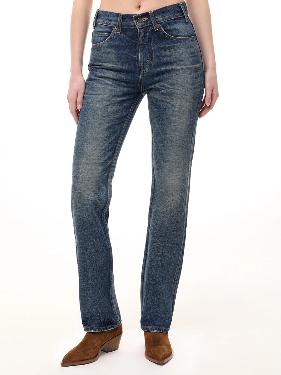 Джинсы хлопковые CELINE 2N48A930F.07DU Синий  Фото 4