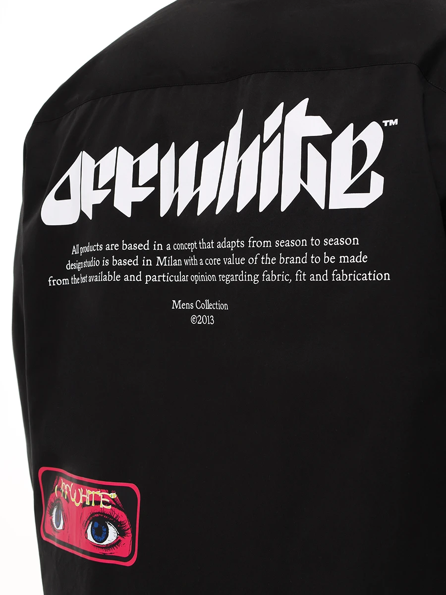 Рубашка хлопковая OFF-WHITE OMGE004F24FAB002 1084 Черный  Фото 5