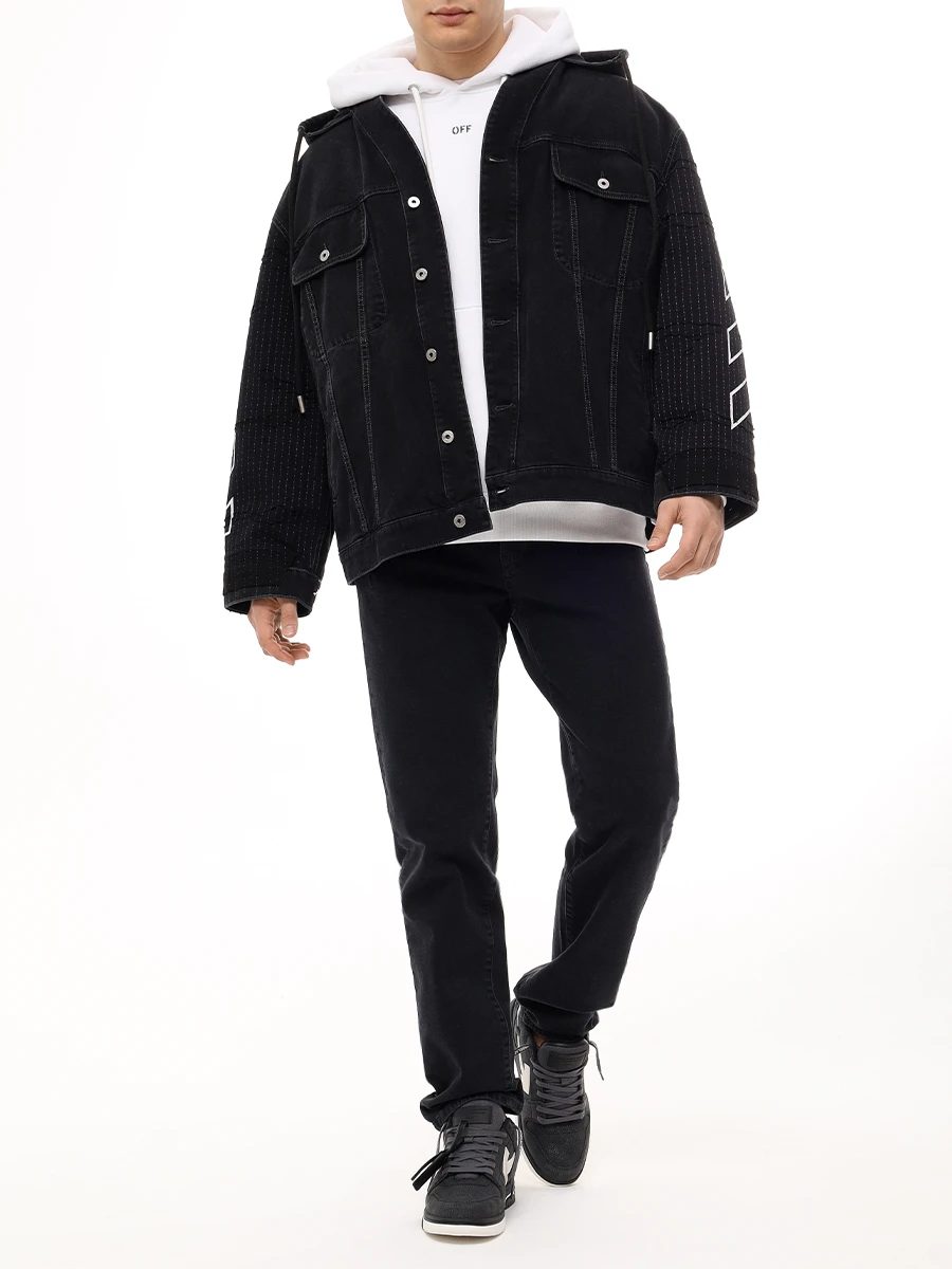 Худи хлопковое OFF-WHITE OMBB085F24FLE00A 0110 Белый  Фото 2