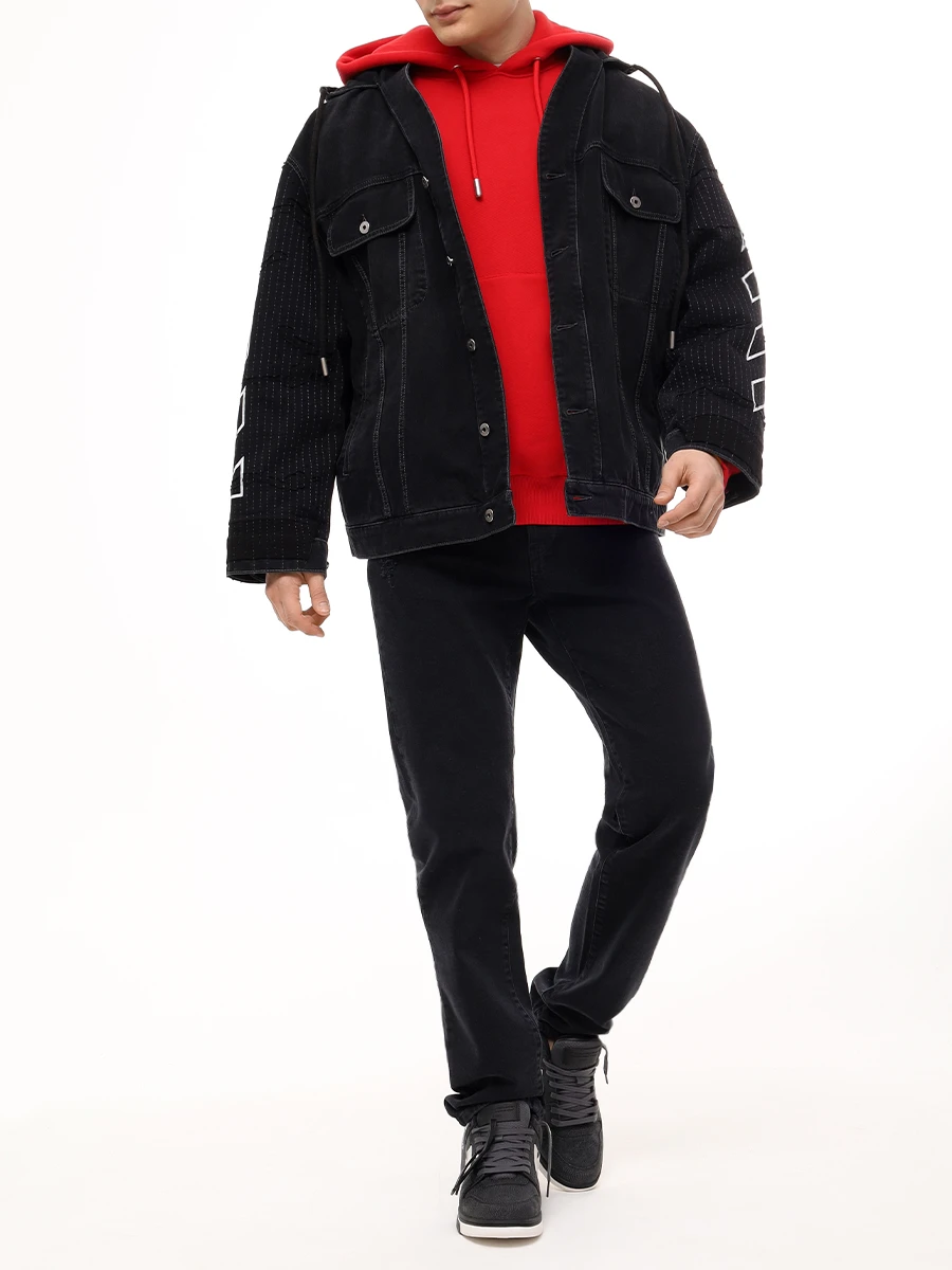 Худи хлопковое OFF-WHITE OMBB118F24FLE006 2501 Красный  Фото 2